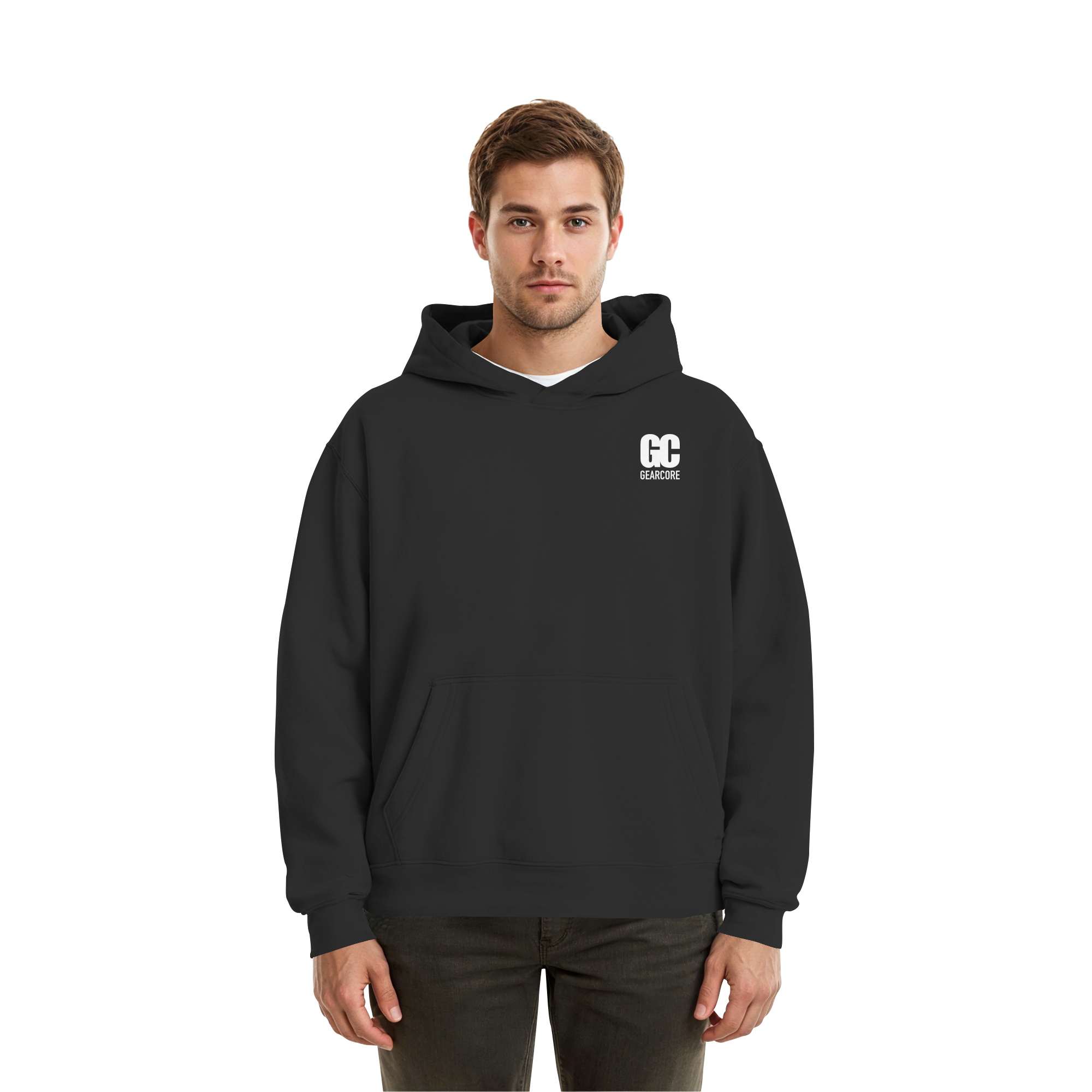 Basic Hoodie White Label Black