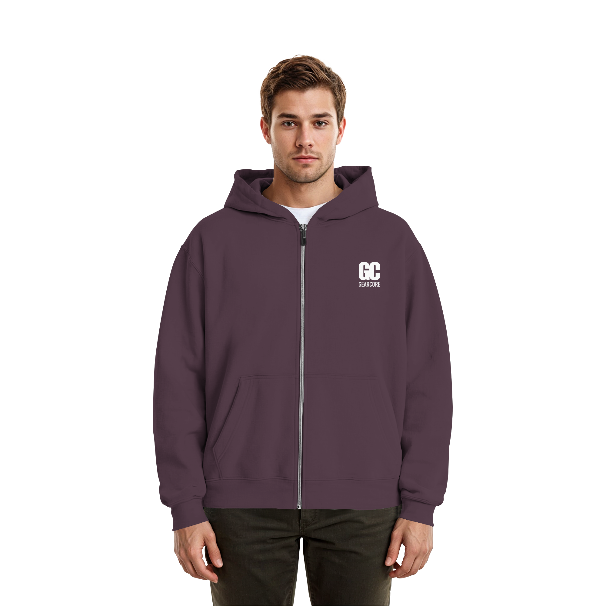Basic Zipper White Label Black
