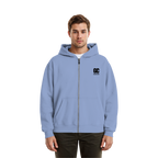 Basic Zipper Black Label White
