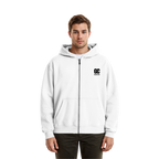 Basic Zipper Black Label White